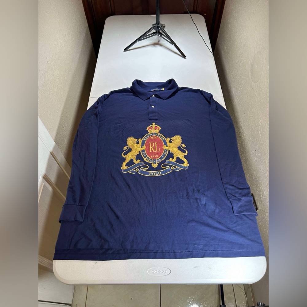 New Ralph Lauren Polo Shirt Large Logo on the Front and Horseman Sz 6XB